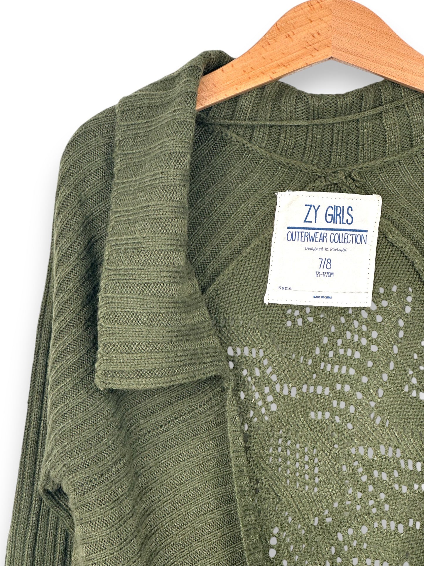 Green Knitted Coat 7-8 Years