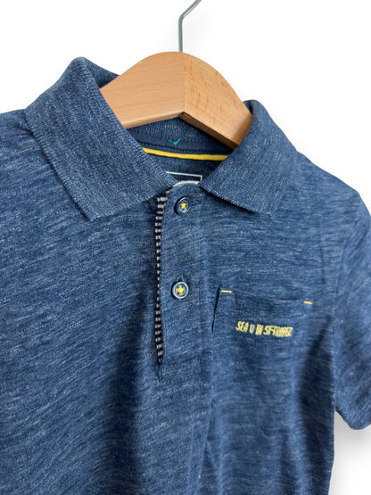 Blue Short Sleeve Polo Shirt 6 Years