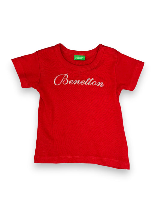 T-shirt Vermelha Benetton 9-12 Meses