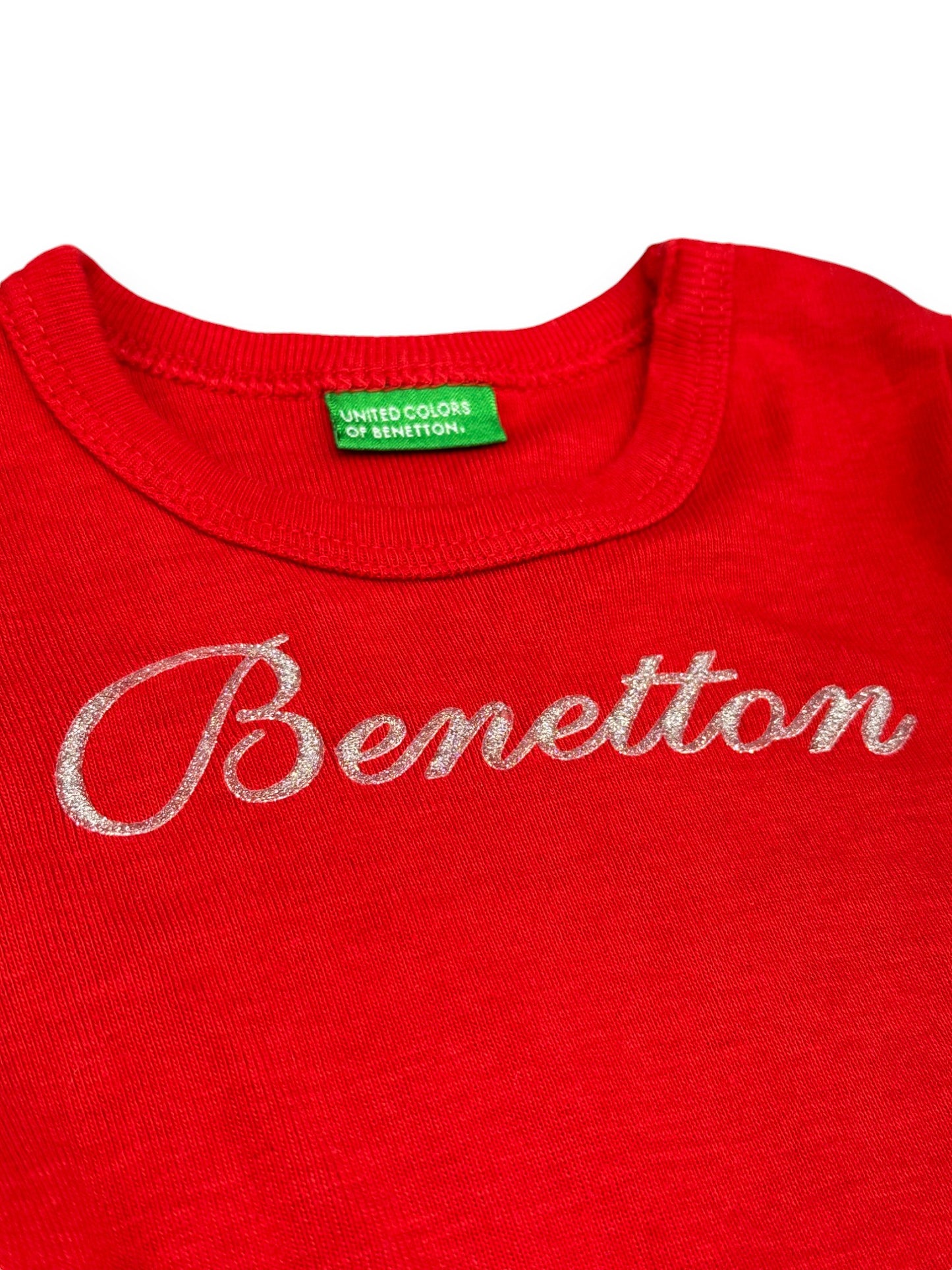 T-shirt Vermelha Benetton 9-12 Meses