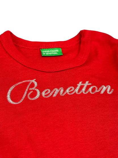 T-shirt Vermelha Benetton 9-12 Meses