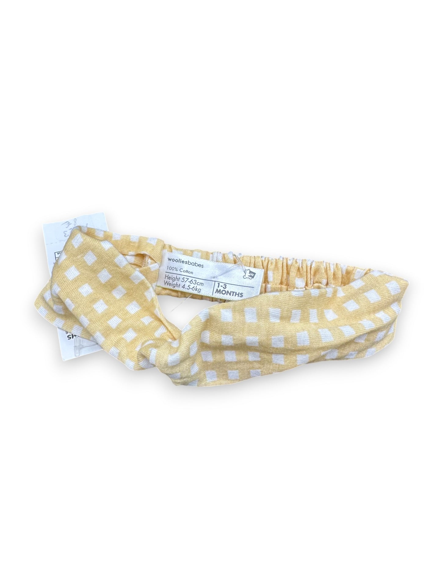 Conjunto Body e Fita Cabelo Amarelo 1-3 Meses