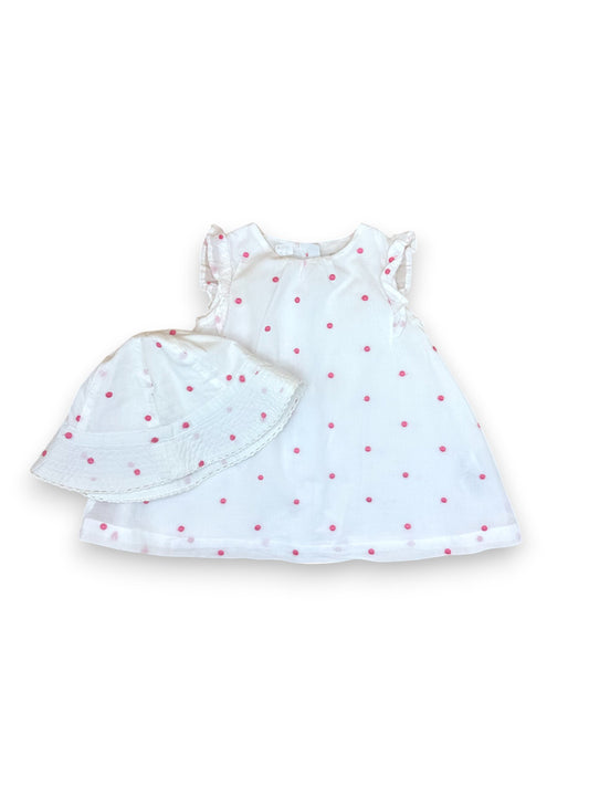 Conjunto Vestido e Chapéu 0-3 Meses