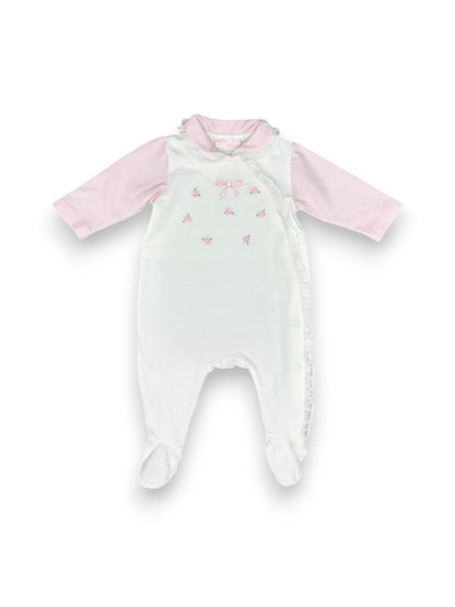 Babygrow Rosa e Branco 1 Mês