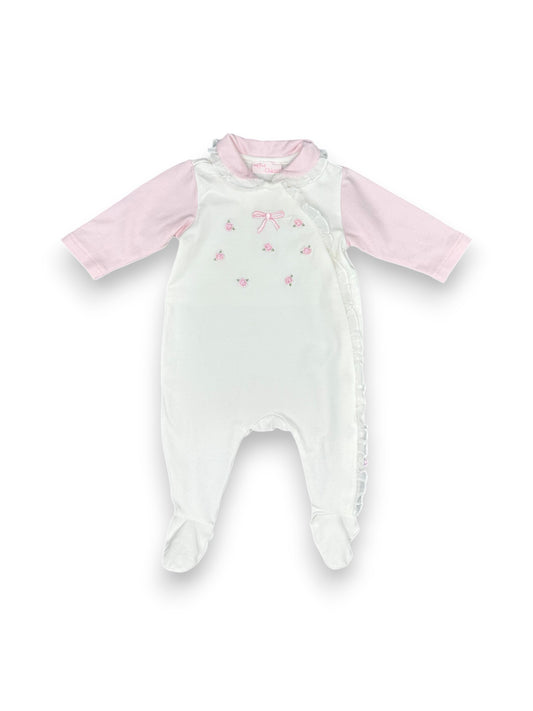 Babygrow Rosa e Branco 1 Mês