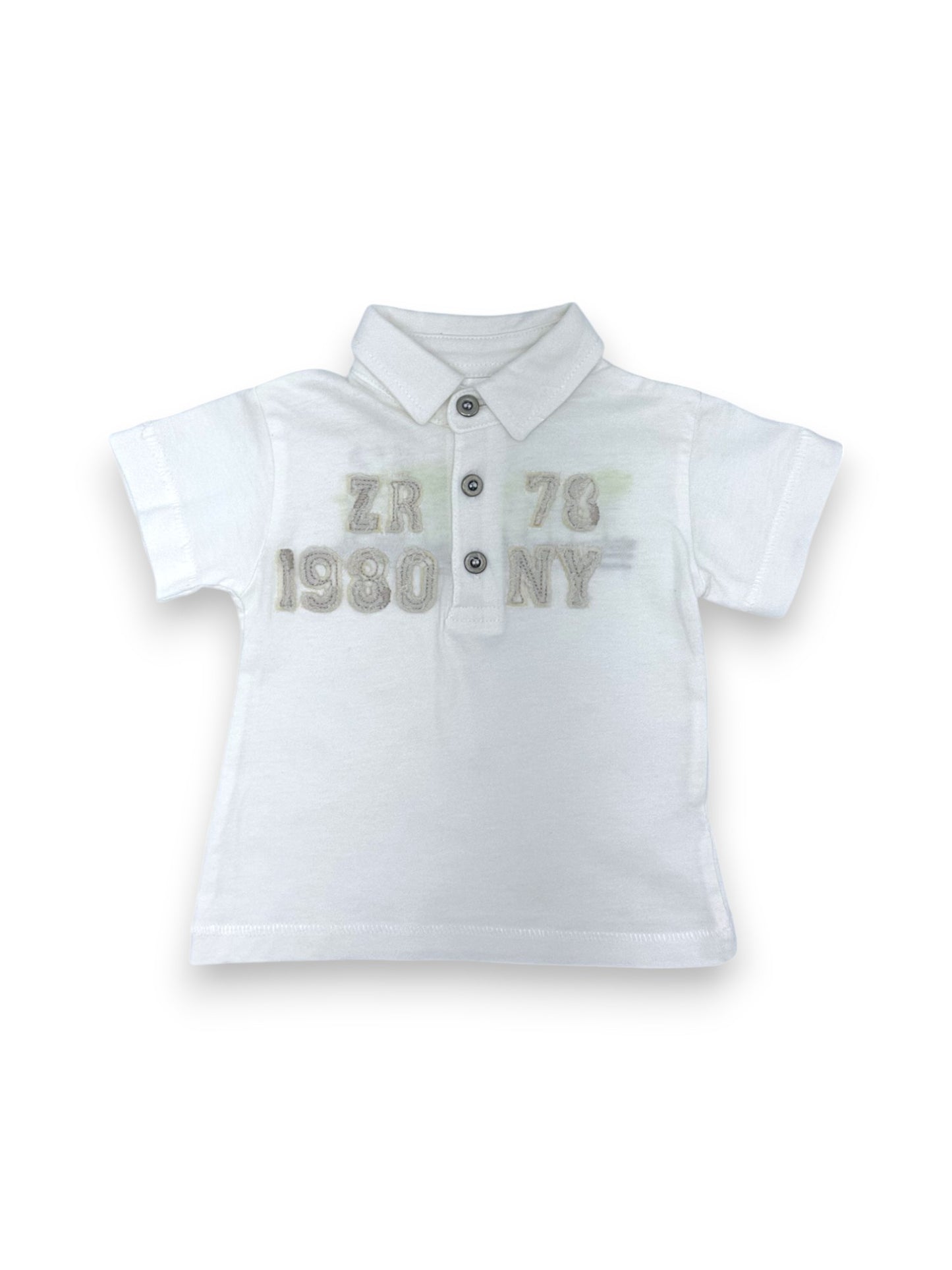 White Polo 3-6 Months