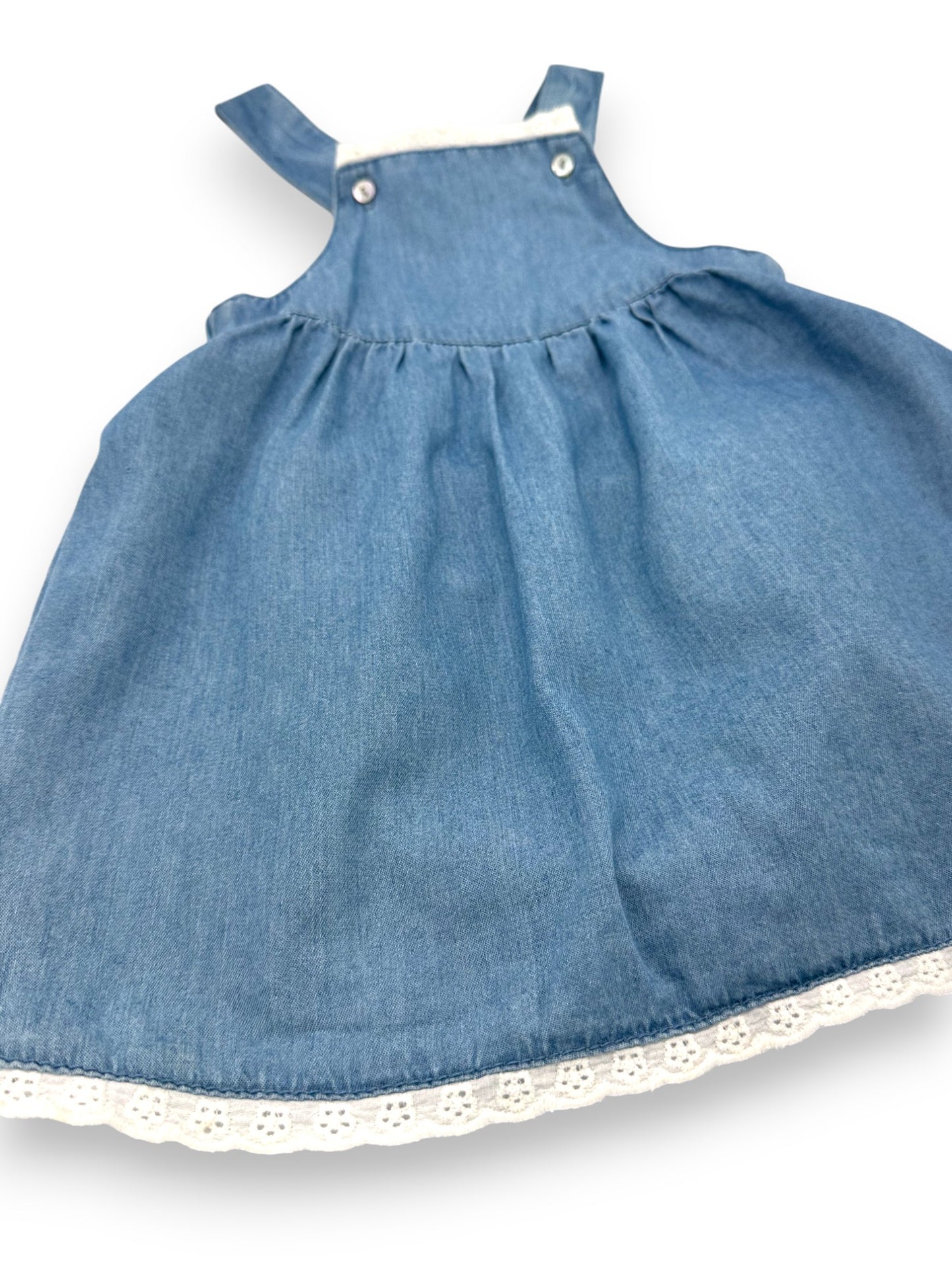 Conjunto Vestido Jardineiras e Fofo 9-12 Meses