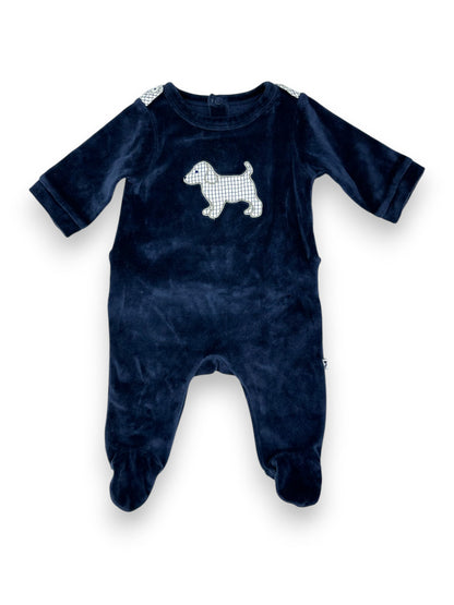 Babygrow Aveludado Azul 6 Meses