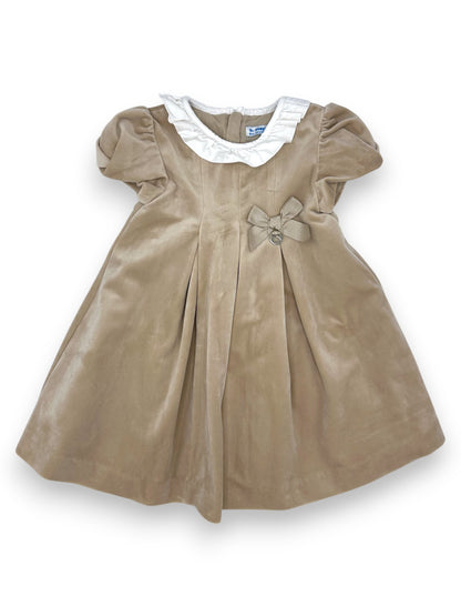 Beige Velvet Dress 18 Months