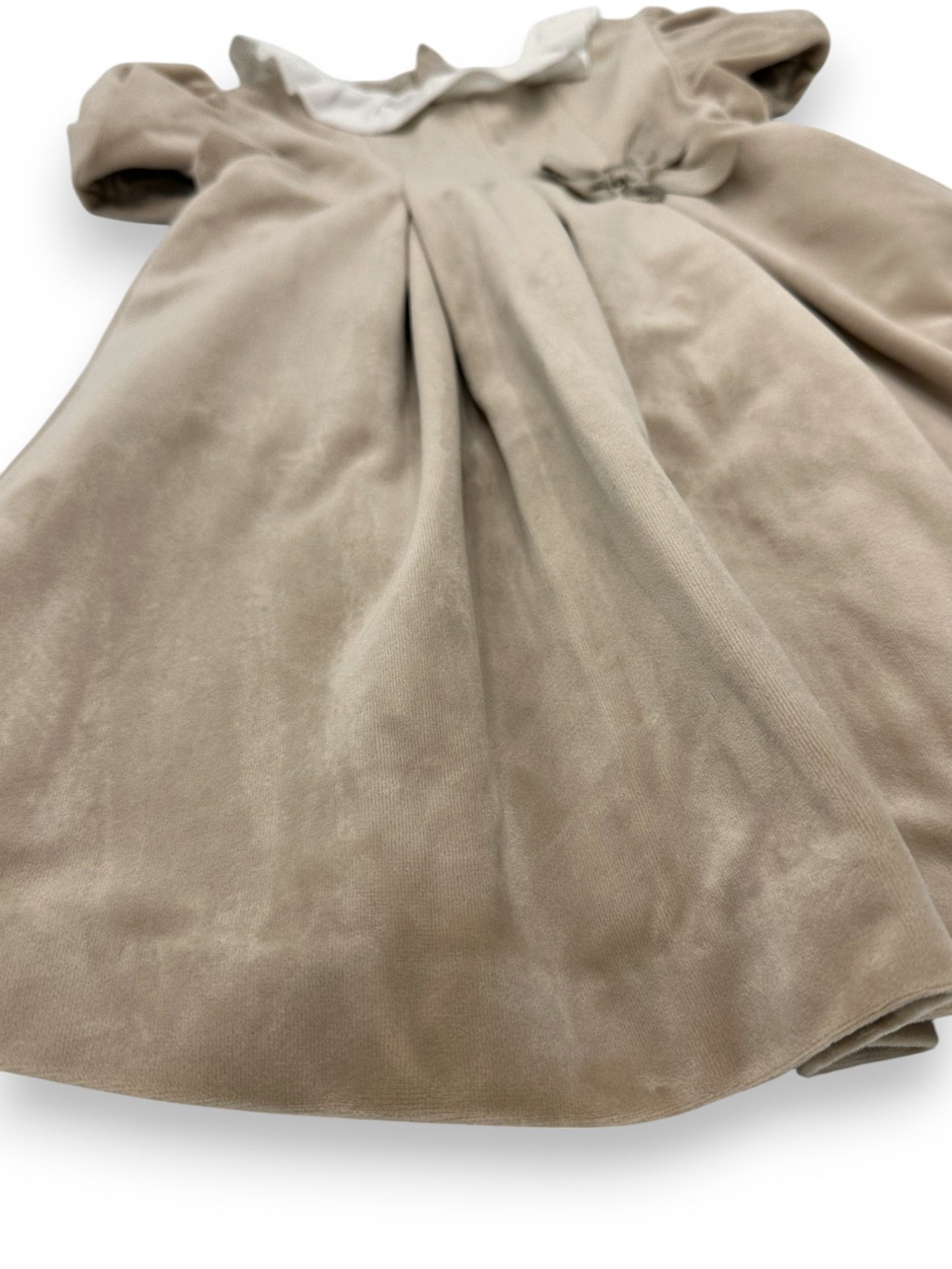 Beige Velvet Dress 18 Months