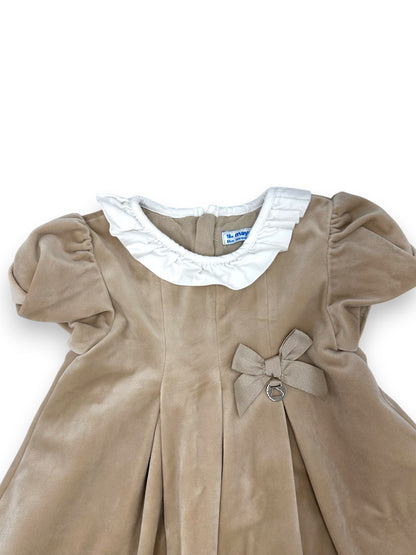 Beige Velvet Dress 18 Months