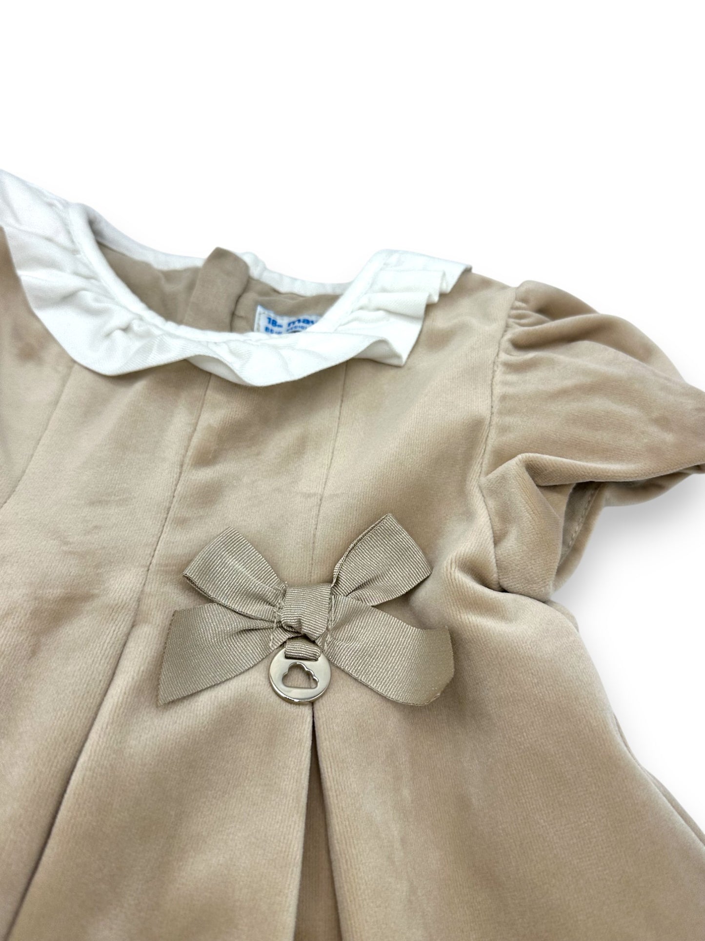 Beige Velvet Dress 18 Months