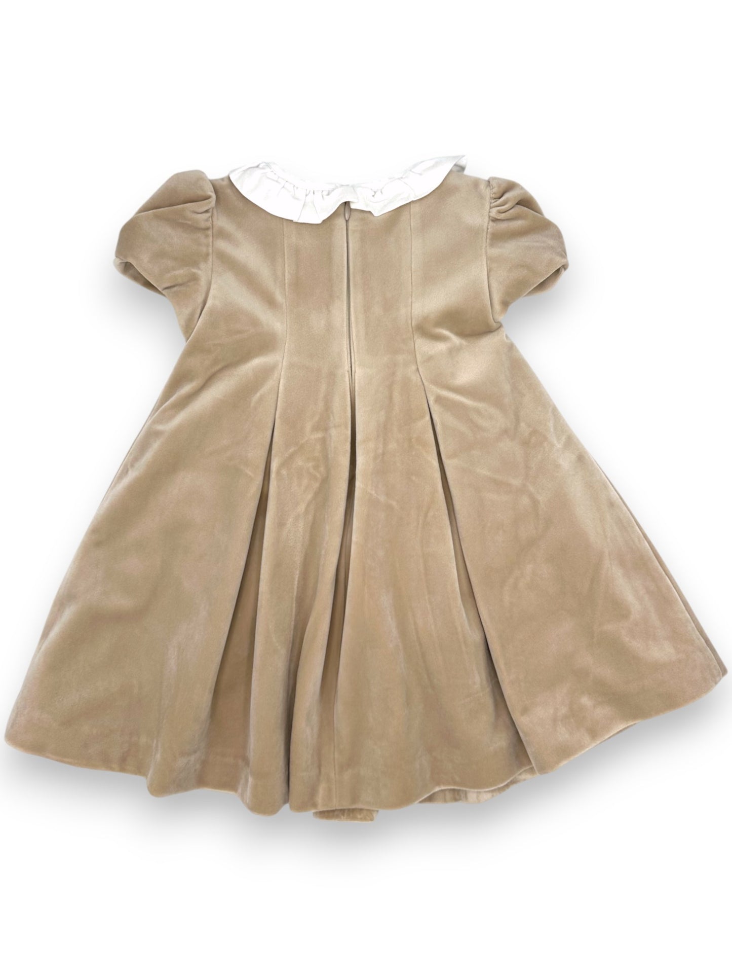 Beige Velvet Dress 18 Months