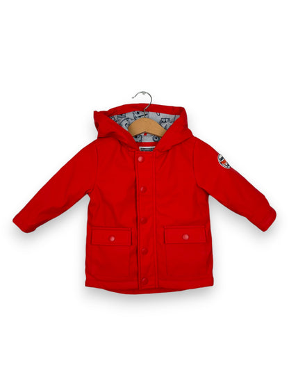 Parka Impermeável Vermelho 6-9 Meses