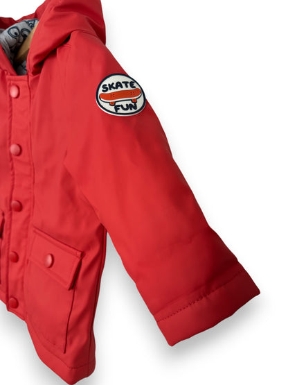 Parka Impermeável Vermelho 6-9 Meses