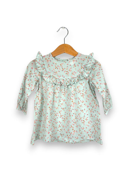 Vestido Flores Verde 6-9 Meses