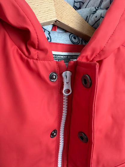 Parka Impermeável Vermelho 6-9 Meses