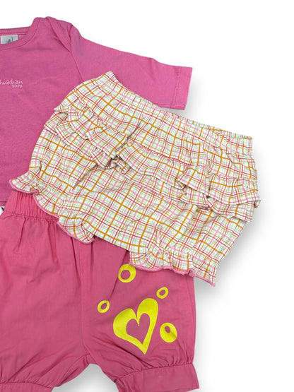 Pack Camisola e Calções Rosa 1 Mês