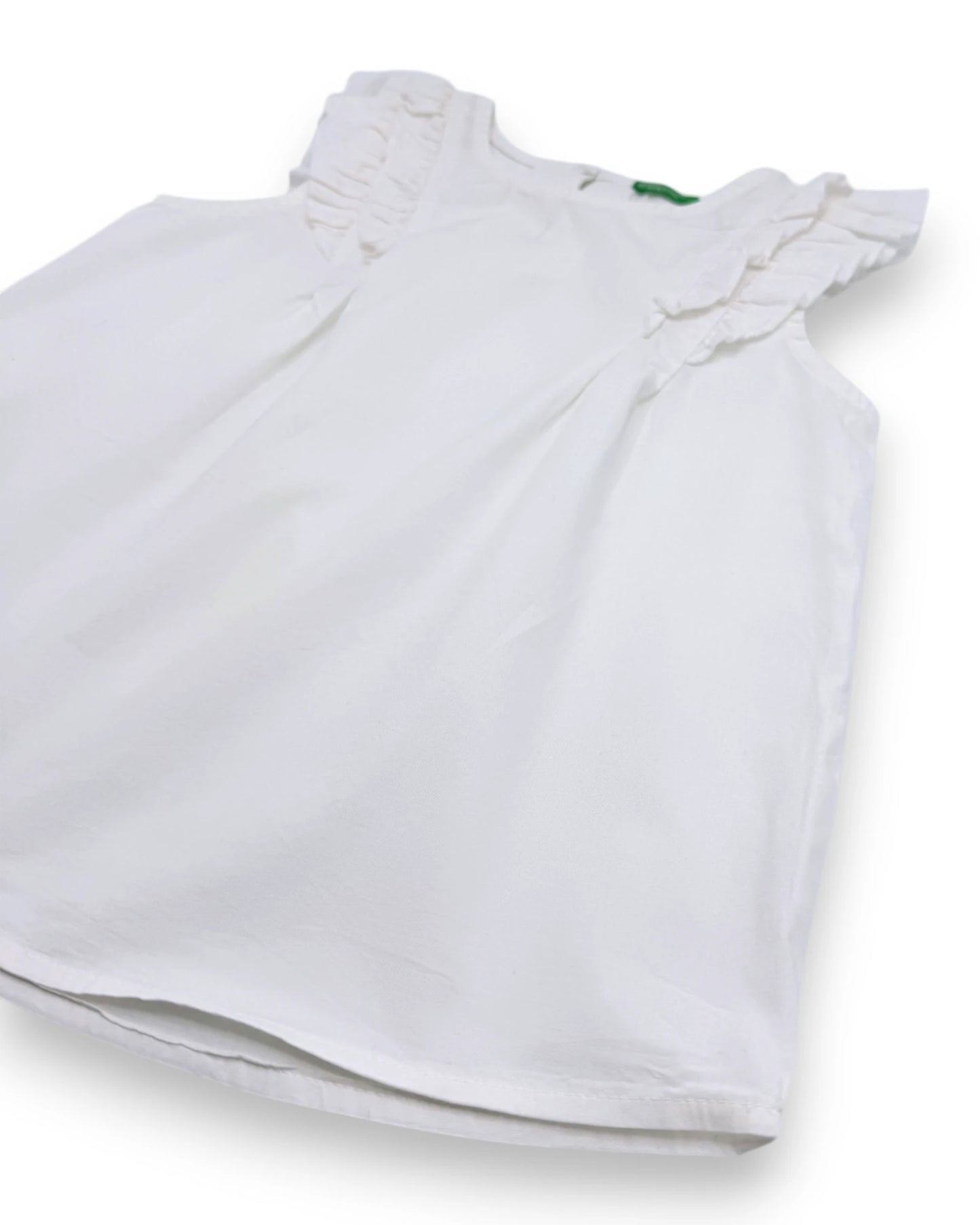 Blusa Branca Folhos BENETTON - 6-7 Anos