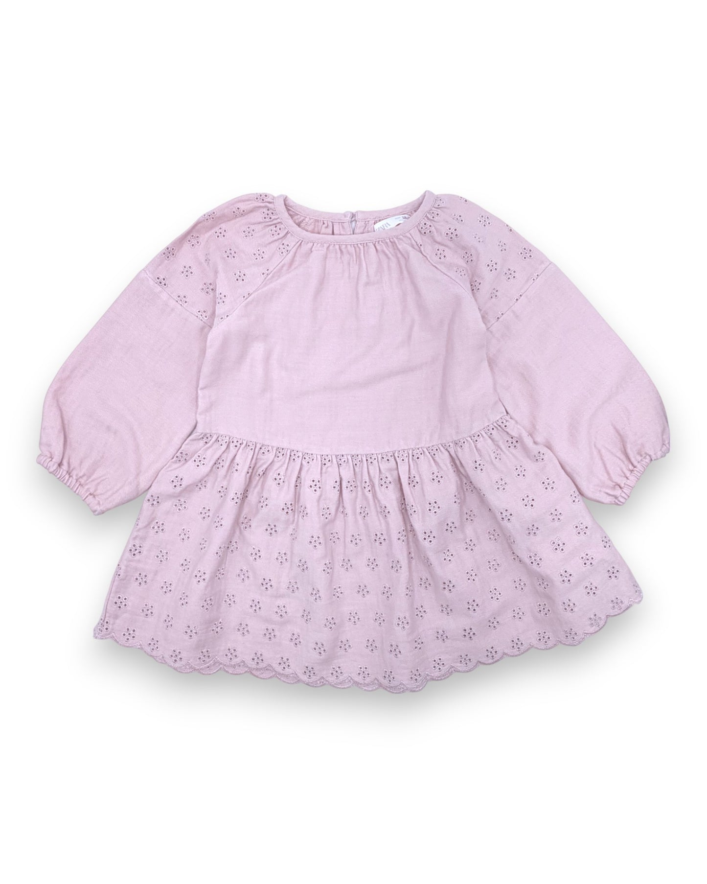 Vestido Rosa Bordado 12-18 Meses