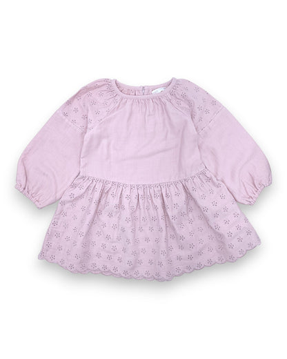 Vestido Rosa Bordado 12-18 Meses