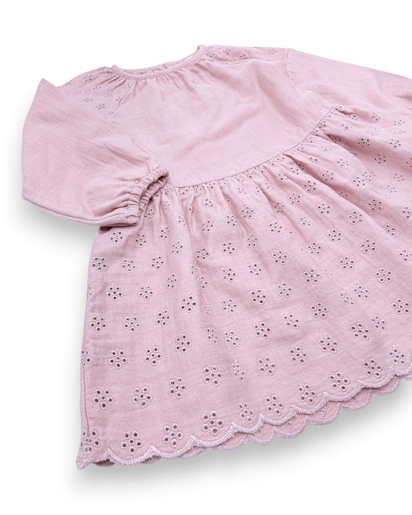 Vestido Rosa Bordado ZARA - 12-18 Meses