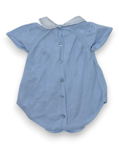 Body Malha Azul 6 Meses