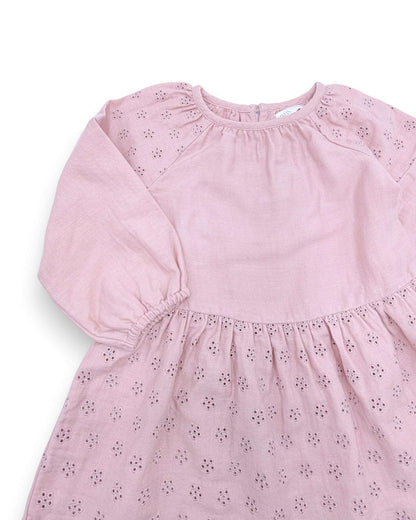 Vestido Rosa Bordado ZARA - 12-18 Meses