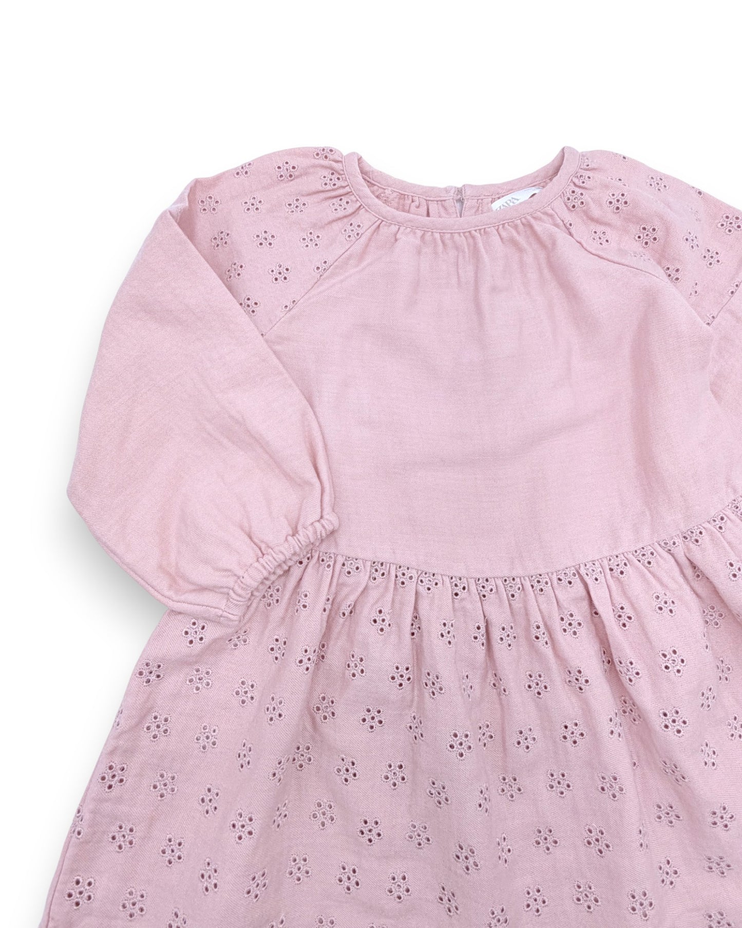 Vestido Rosa Bordado 12-18 Meses