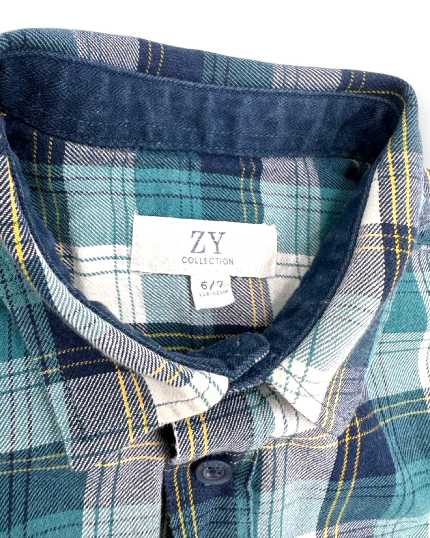 Camisa Xadrez Verde 6-7 Anos