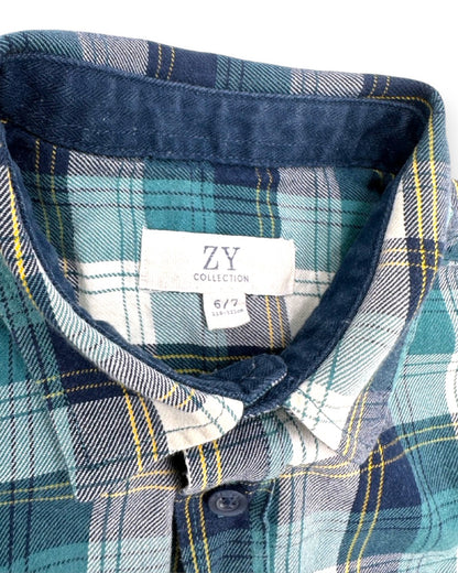 Camisa Xadrez Verde 6-7 Anos