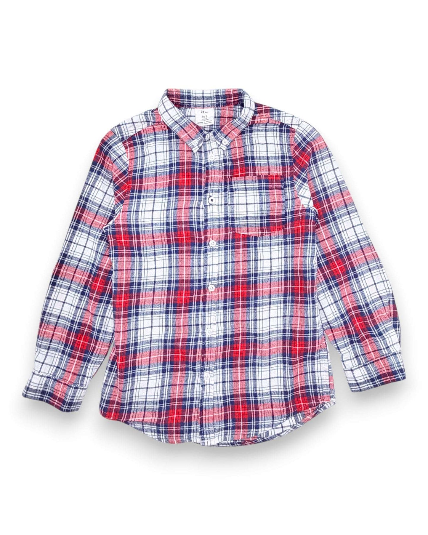 Camisa Xadrez Vermelha ZIPPY - 8-9 Anos