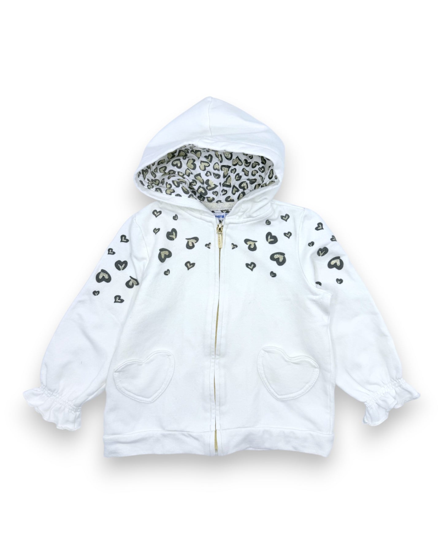 Sweater Branca Corações 3 Anos