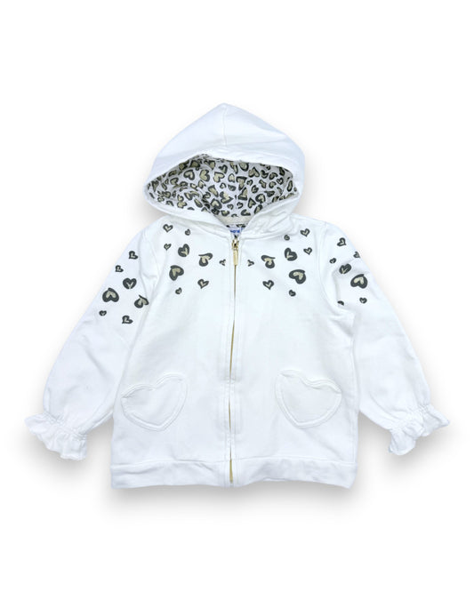 Sweater Branca Corações 3 Anos