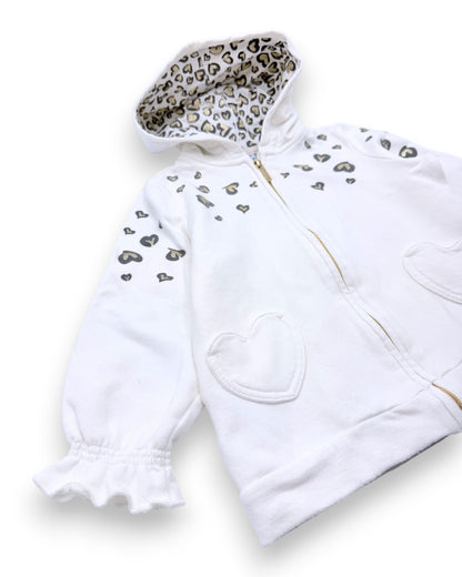 Sweater Branca Corações 3 Anos