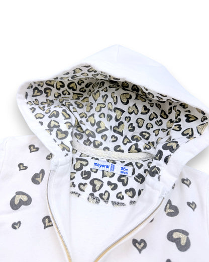 Sweater Branca Corações 3 Anos