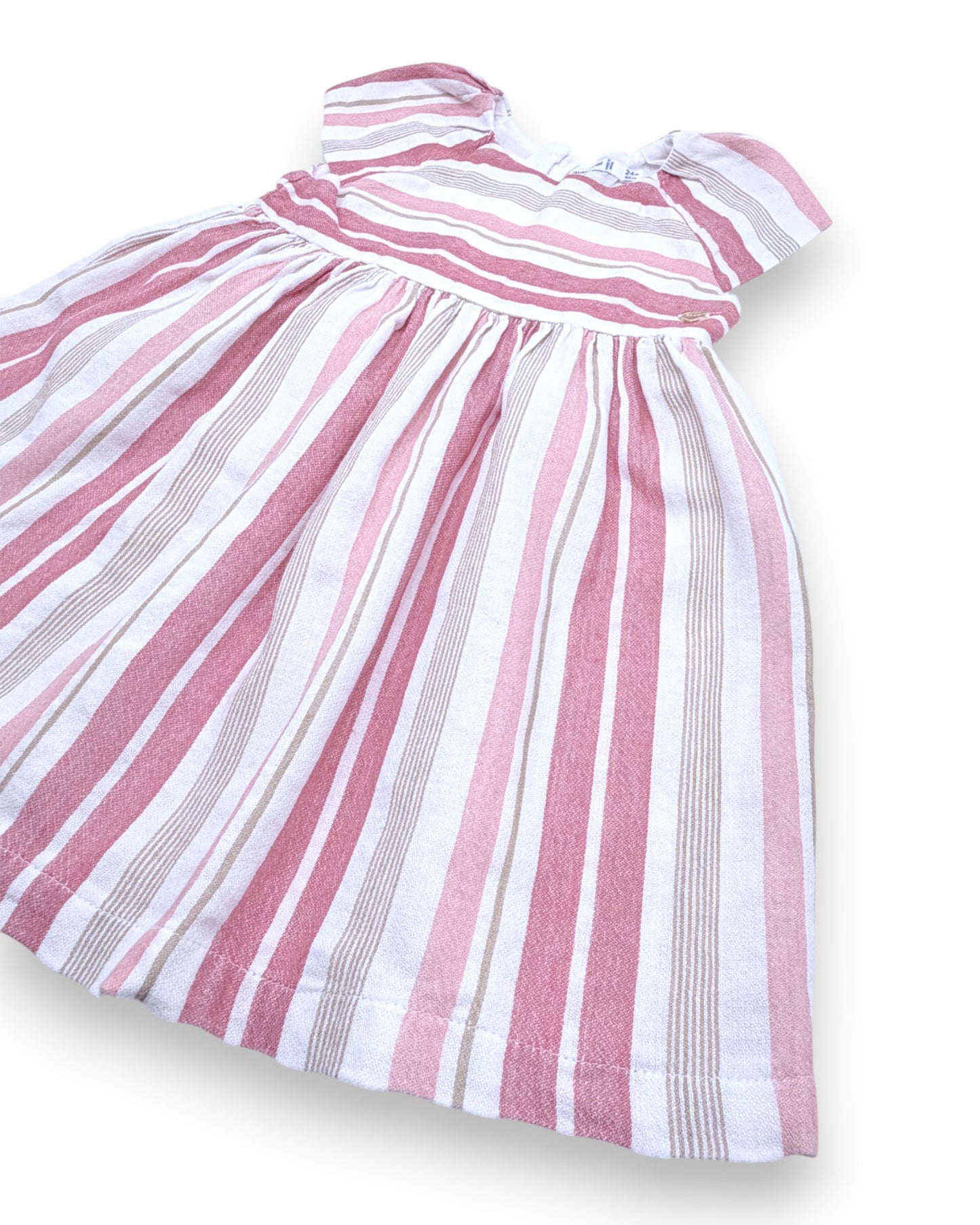 Vestido Riscas Rosa 2 Anos