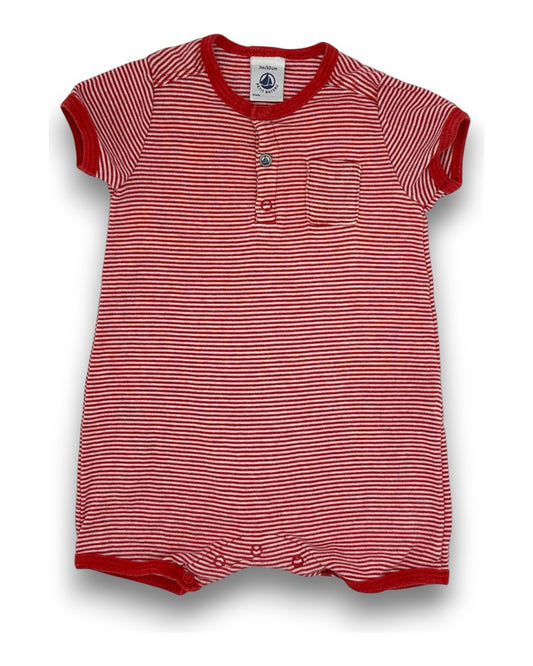 Macacão Riscas Vermelho 3 Meses