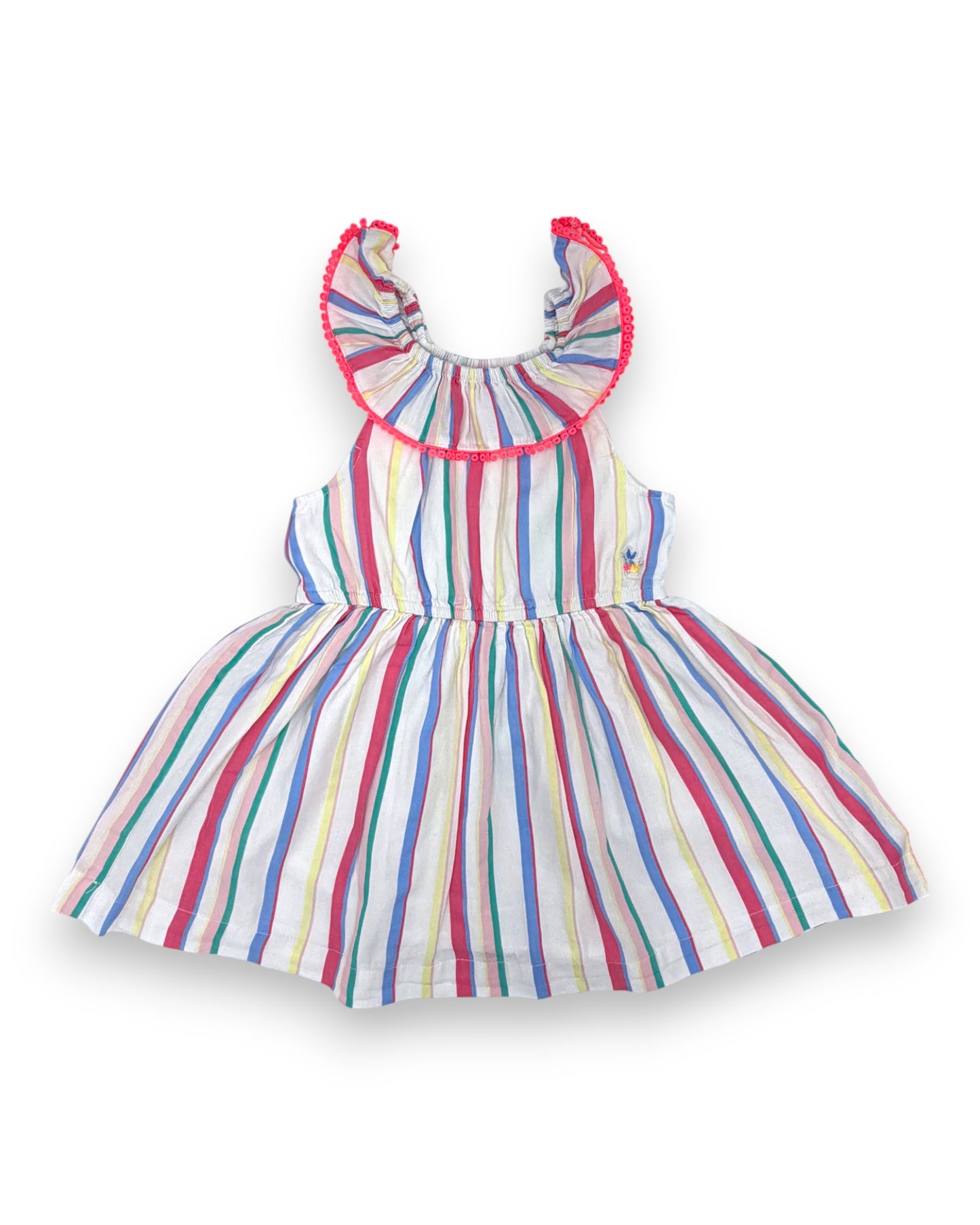 Vestido Riscas Folhos 4 anos
