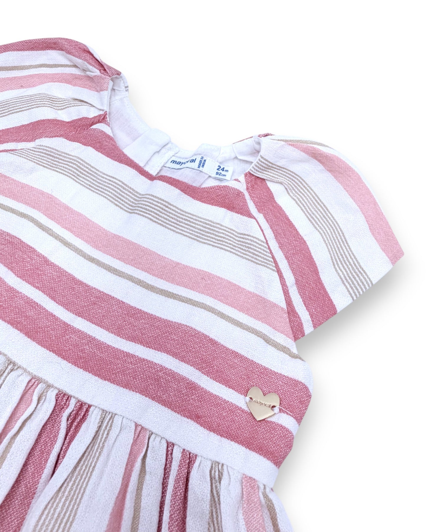 Vestido Riscas Rosa 2 Anos