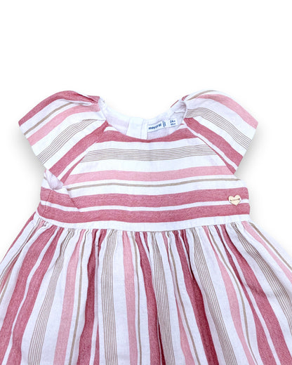 Vestido Riscas Rosa 2 Anos