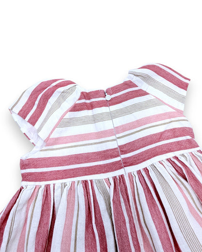 Vestido Riscas Rosa 2 Anos