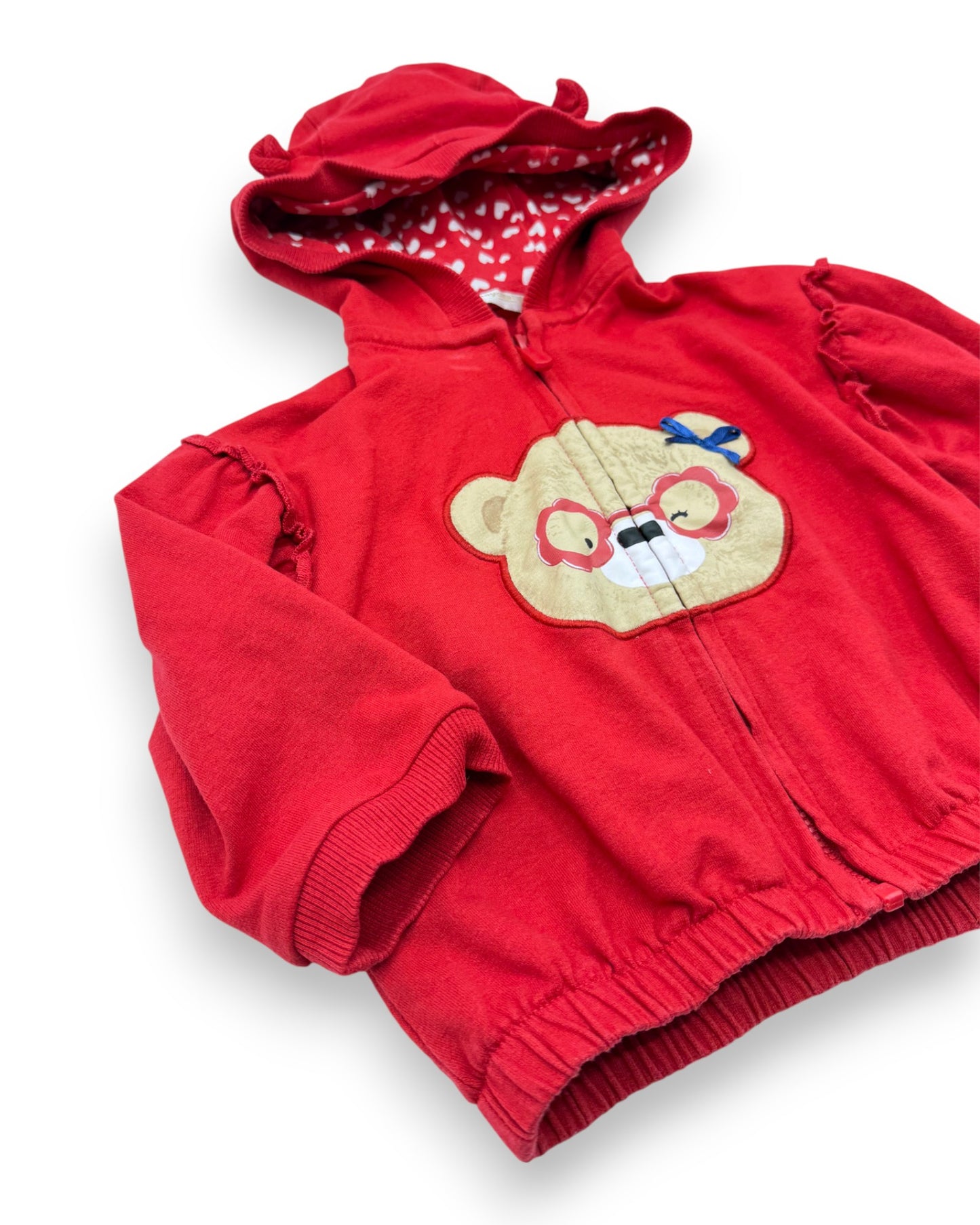 Sweater Capuz Vermelho 6-9 Meses
