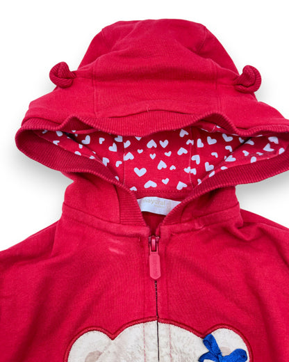 Sweater Capuz Vermelho 6-9 Meses