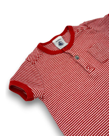 Macacão Riscas Vermelho 3 Meses