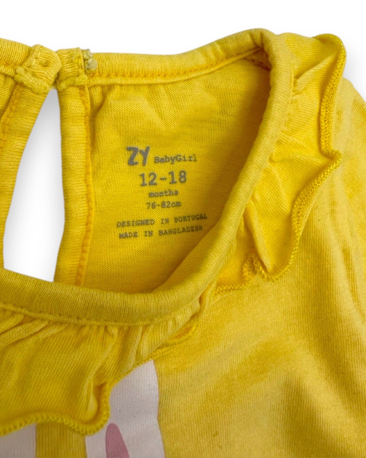 T-shirt Amarela 12-18 Meses