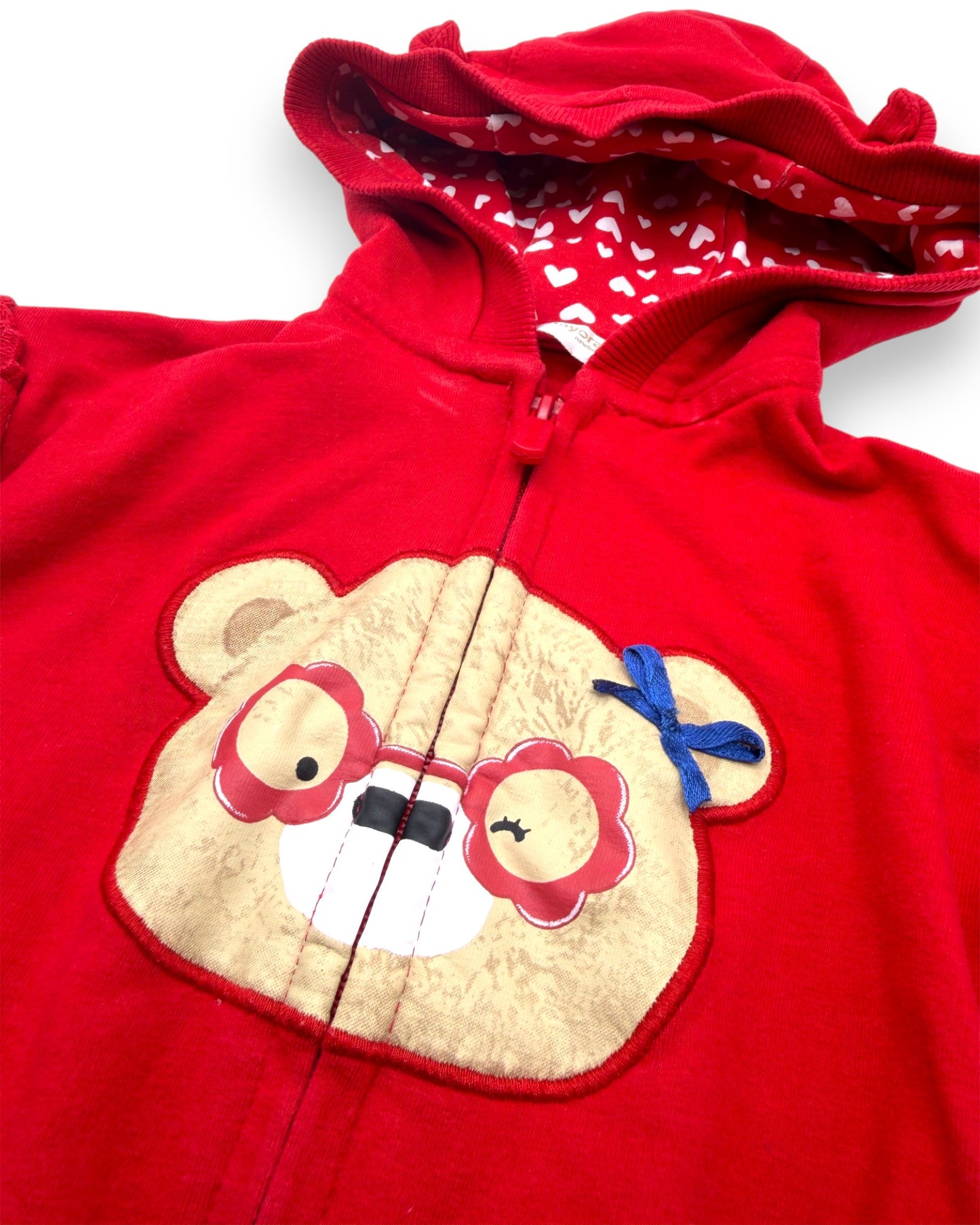 Sweater Capuz Vermelho 6-9 Meses