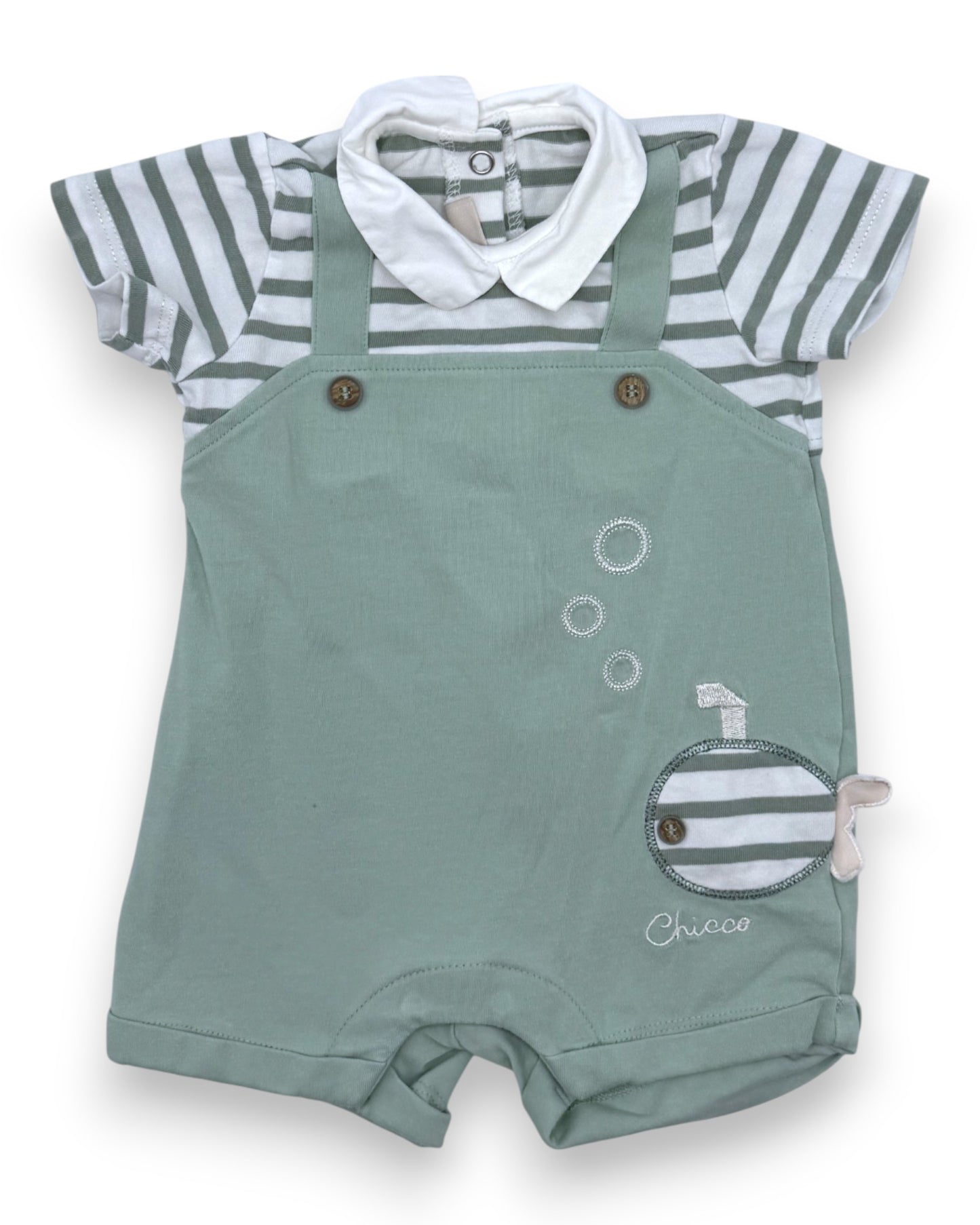 Body Macacão Verde 1 Mês