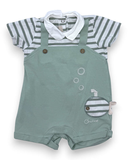 Body Macacão Verde 1 Mês