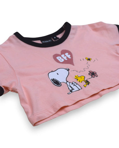 T-Shirt Cropped Snoopy PEANUTS - 4 Anos